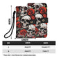 Gothic & Sugar Skull Phone Wallet Case Flip Cover with Card Slot Spooky phone case, halloween case for iphone samsung, gothic phone wallet
