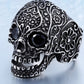 Wholesale Classic Garden Flower Skull Ring For Man Stainless Steel Man's Punk Style Jewelry BR8-071 US Size