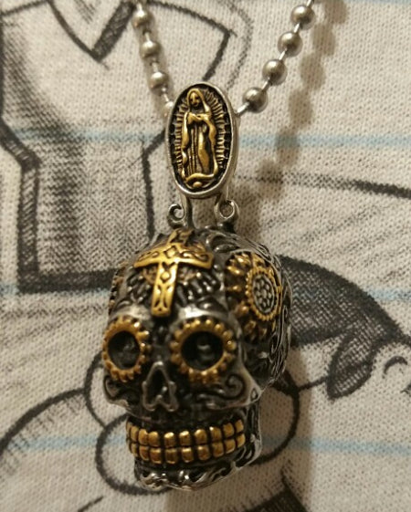 Hip hop skull man necklace steel pendant punk skull men jewelry necklace neccessories