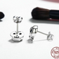 Genuine 925 Sterling Silver Skull Skeleton Stud Earrings for Women Black Clear CZ Sterling Silver Jewelry Brincos SCE064