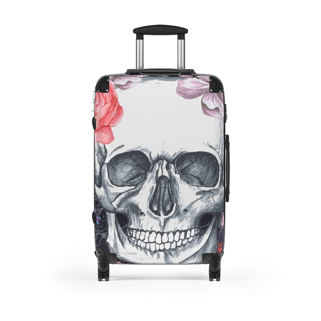 Grim reaper skull Suitcases, Halloween gothic skull suitcase luggage, day of the dead suitcase luggage