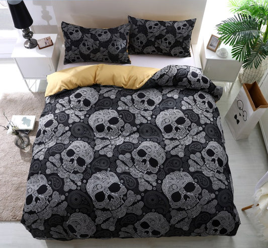 3pcs Bedding Set King size Bohemian skull Print Duvet Cover set with pillowcase AU Queen Bed best gift bedline