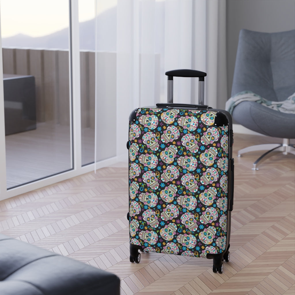 Day of the dead Sugar skull Suitcases, sugar skull luggage, dia de los muertos suitcase luggage