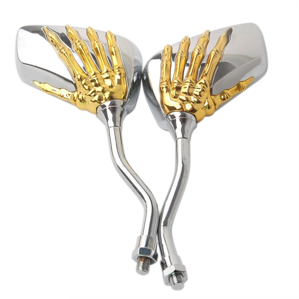 1 Pair Motorcycle Handlebar Skull Hand Pattern Ghost Claw Rearview Side Glass Mirror Modified Accessorie for Street Cars Scooter