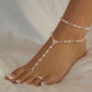 1 SET Fashion Pearl Anklet Women Ankle Bracelet Beach Imitation Pearl Barefoot Sandal Anklet Chain Foot Jewelry