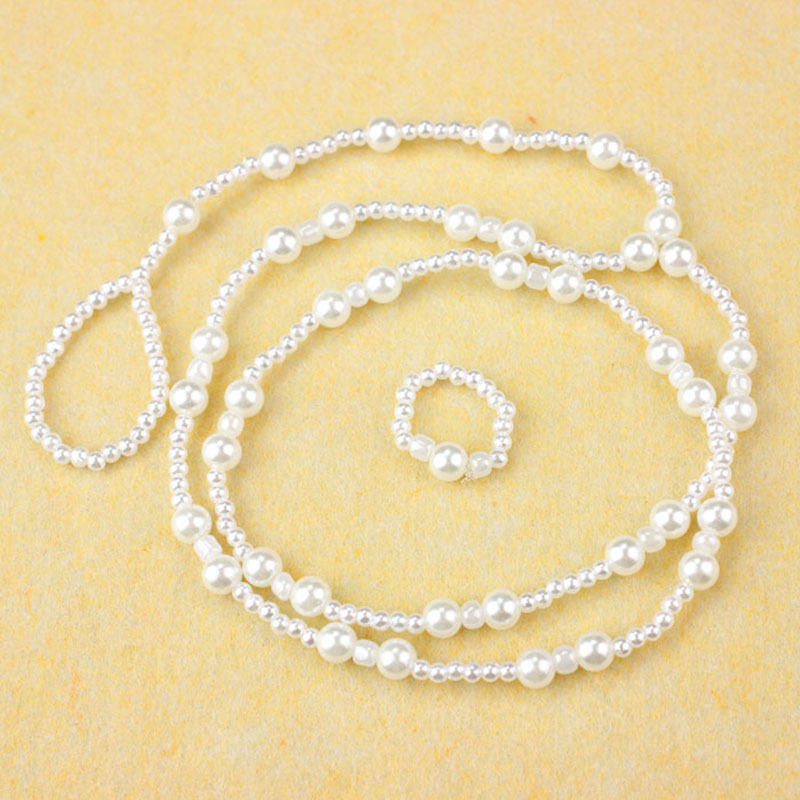 1 SET Fashion Pearl Anklet Women Ankle Bracelet Beach Imitation Pearl Barefoot Sandal Anklet Chain Foot Jewelry