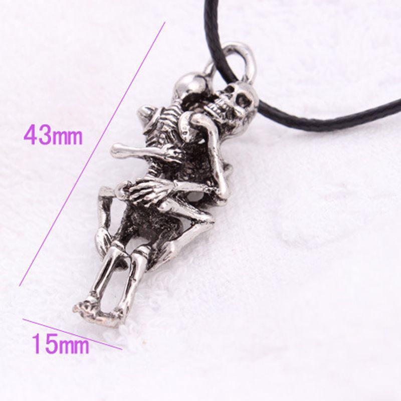 1 pc Hot Men Infinity  Silver Black Stainless Steel Skull Pendant Chain Necklace fine jewelry sale