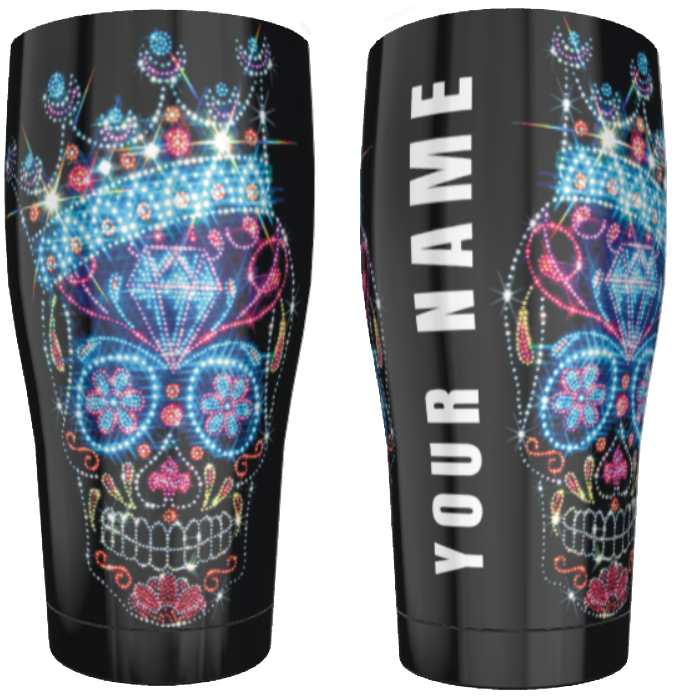 Sugar skull custom Name Tumbler 20oz/30oz