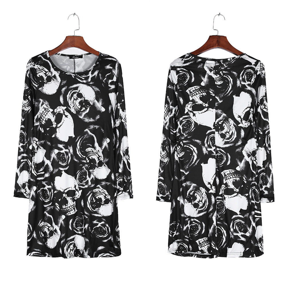 Casual Loose Round Neck Halloween Xmas Party Dress