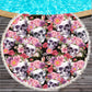 10 colors Black Grey red Sugar Skull Summer Round Beach Towel Microfiber Bath Towel Large