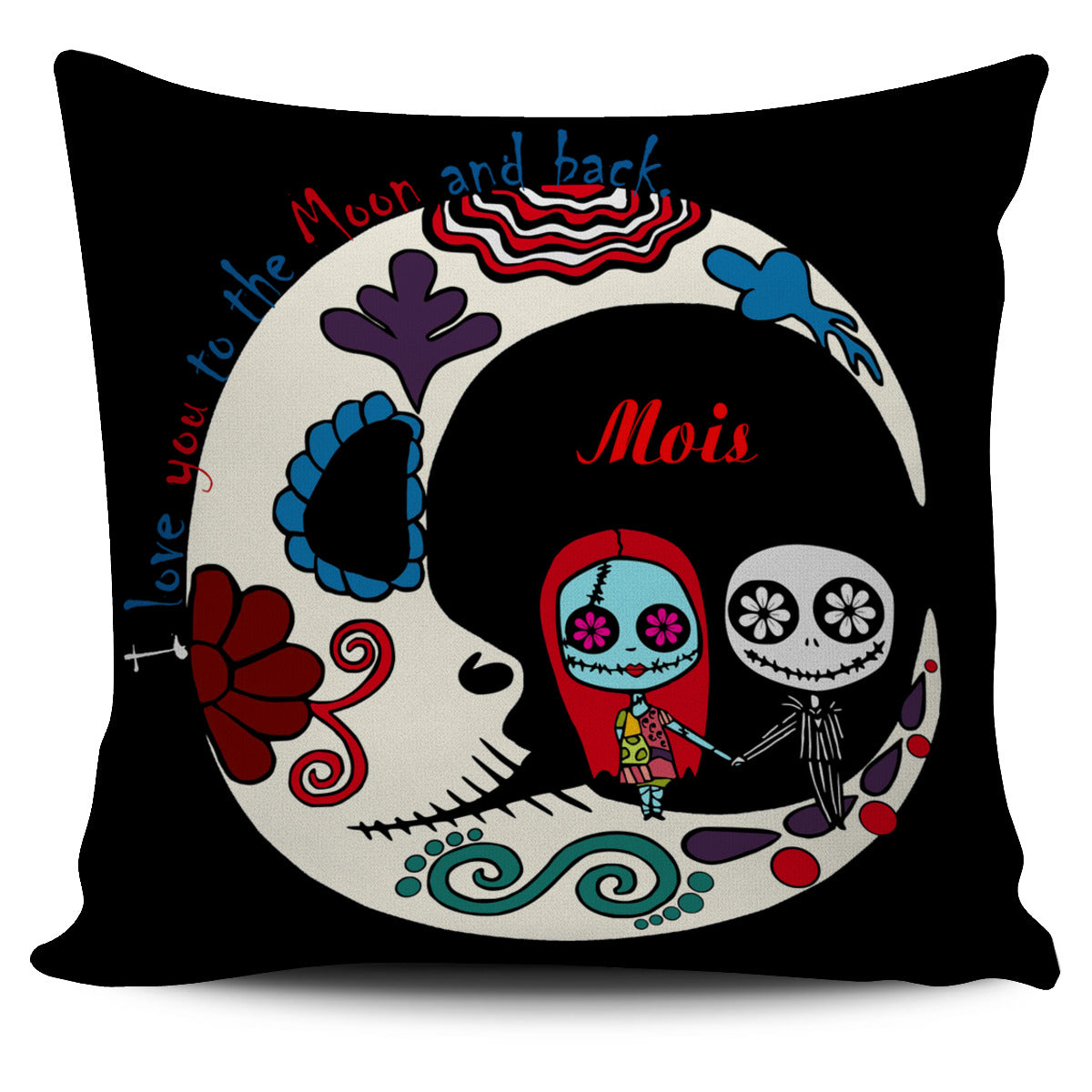Sugar skull pillow cover - Jennifer