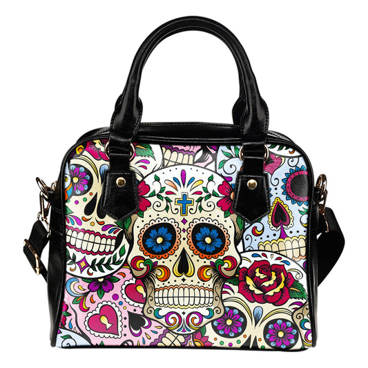 Sugar skull women's shoulder handbag