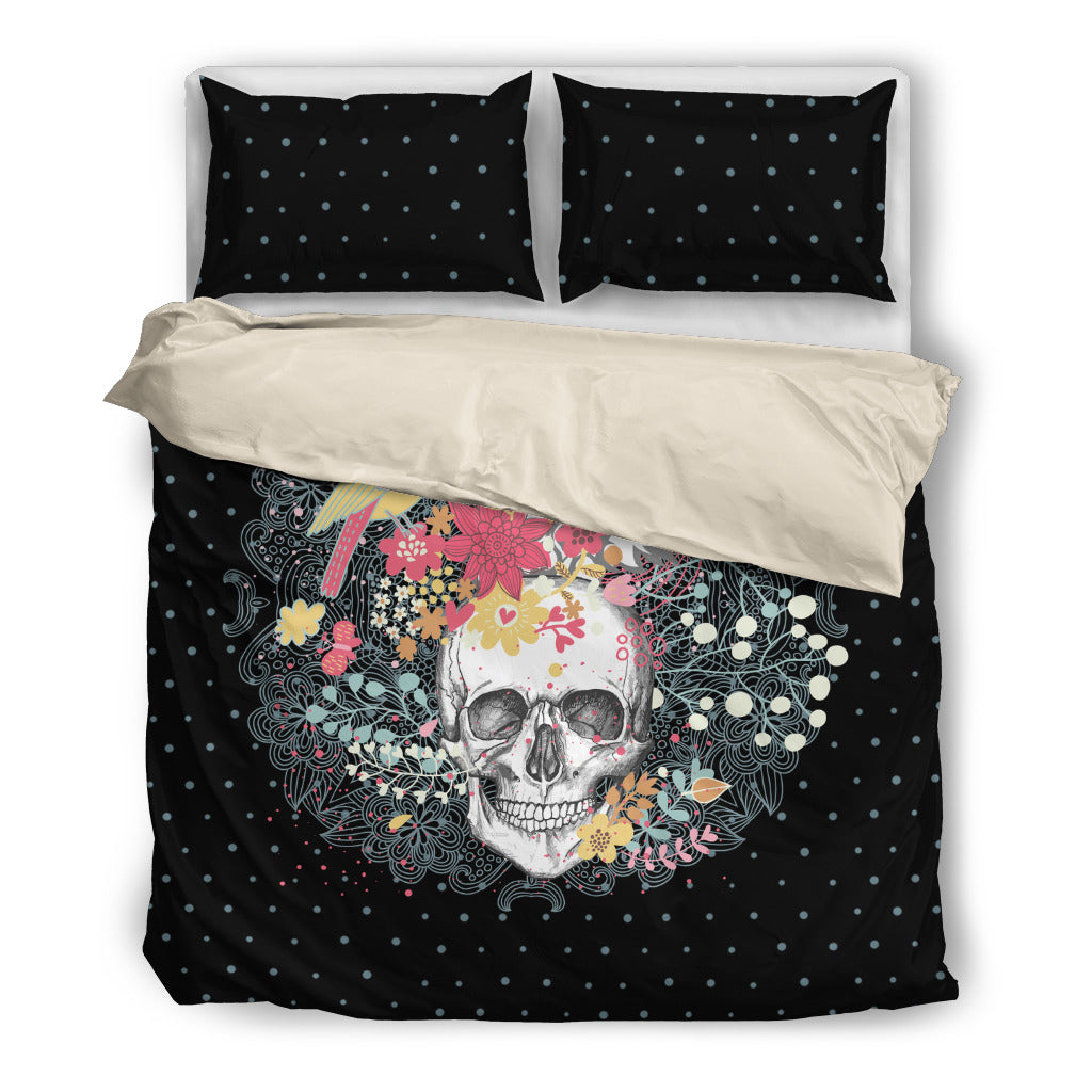 Flowers and Skulls Beige