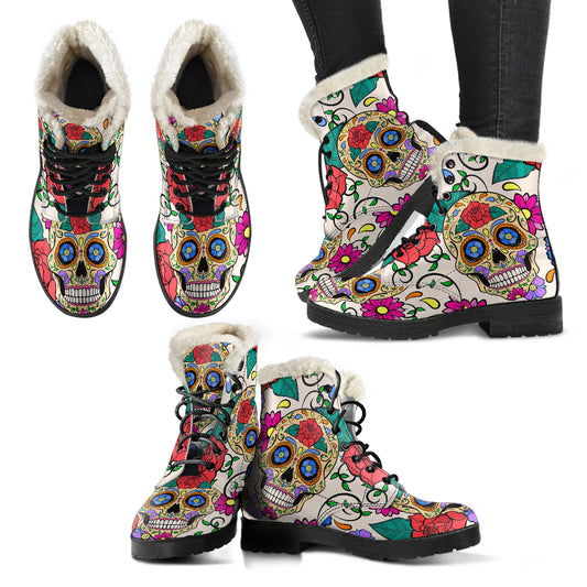 Sugar skull Women's boots for winter