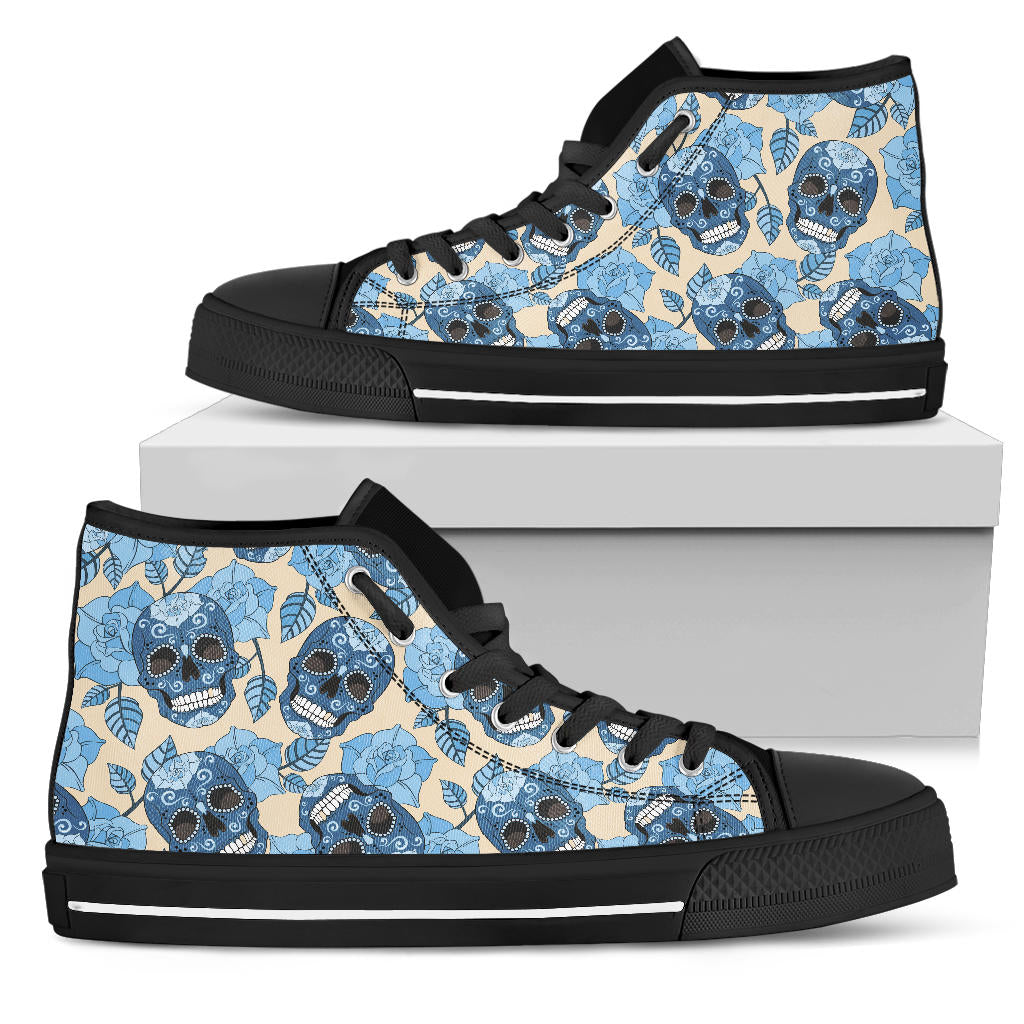 Black Sugar skull high top shoes