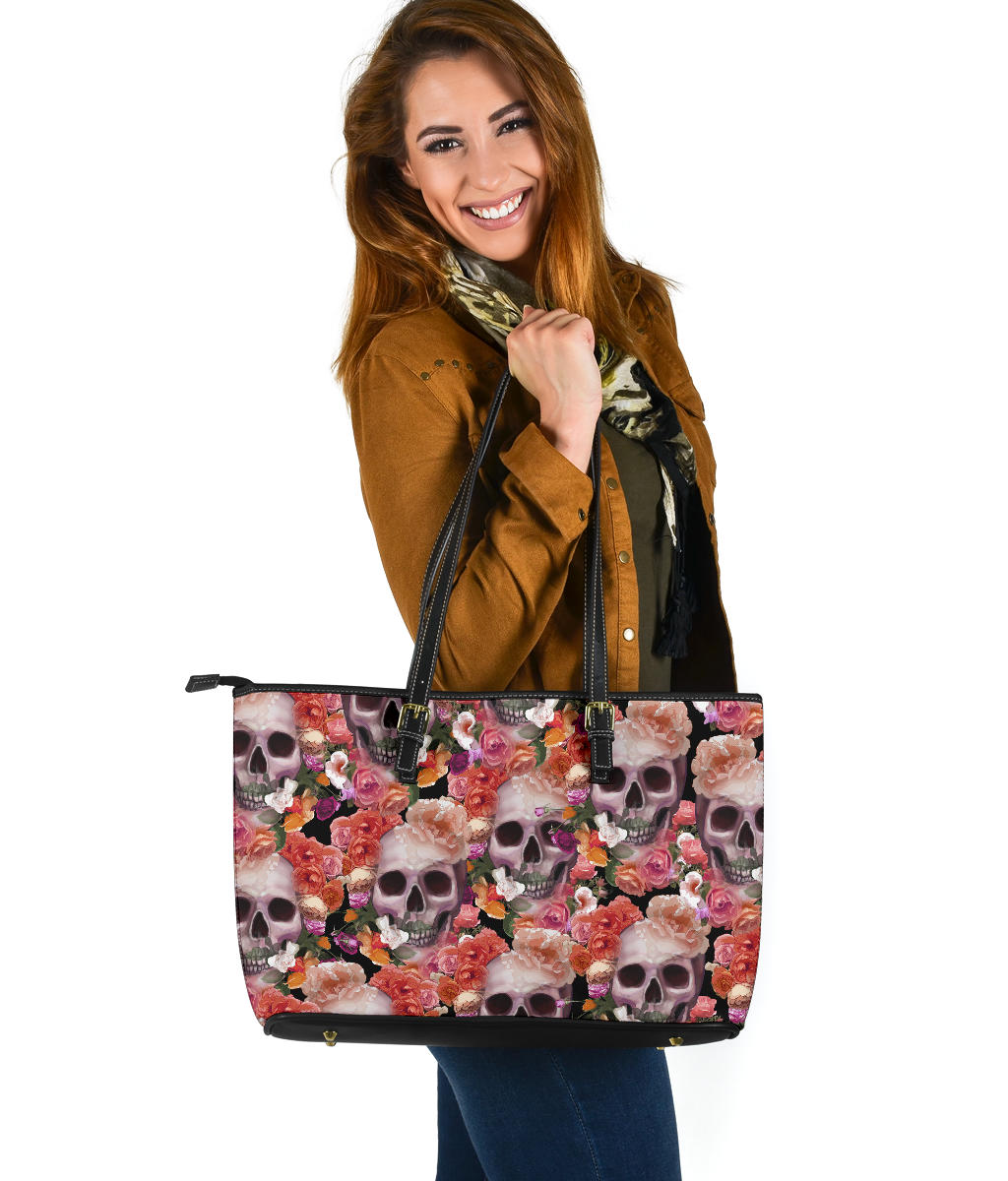 Floral sugar skull day of the dead bug handbag purse