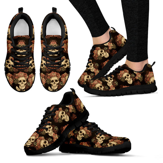 Gothic Skull & Roses Shoes - Sneakers