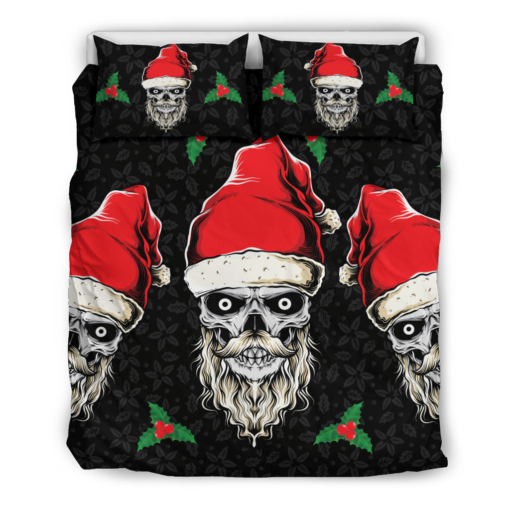 Evil Christmas Skull Santa Bedding Set