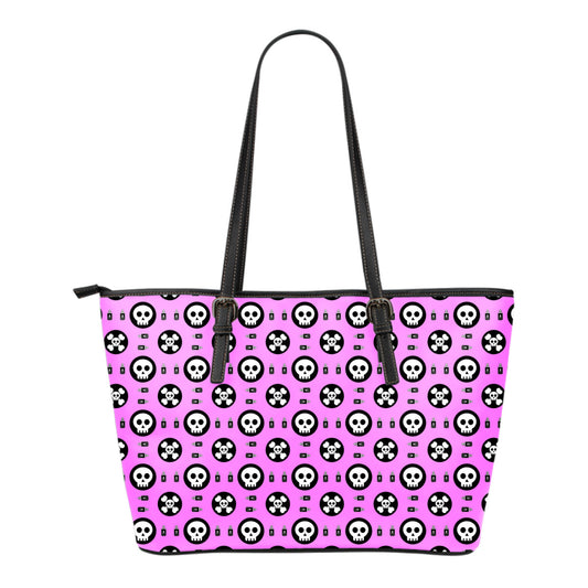 Skulls and Potion Small Leather Tote Bag