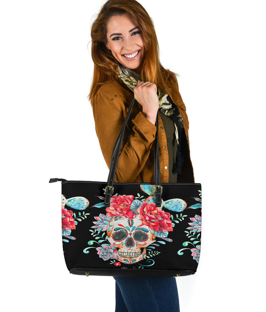 Floral sugar skull Handbag