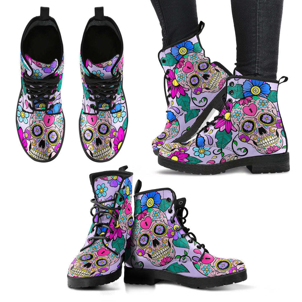 Sugar Skull Women's Leather Boots