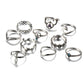 10pcs/Set Antique Silver Color Cross Crown Crystal Rhinestone Finger Rings For Women Hollow Flower Midi Knuckle Ring Set Jewelry