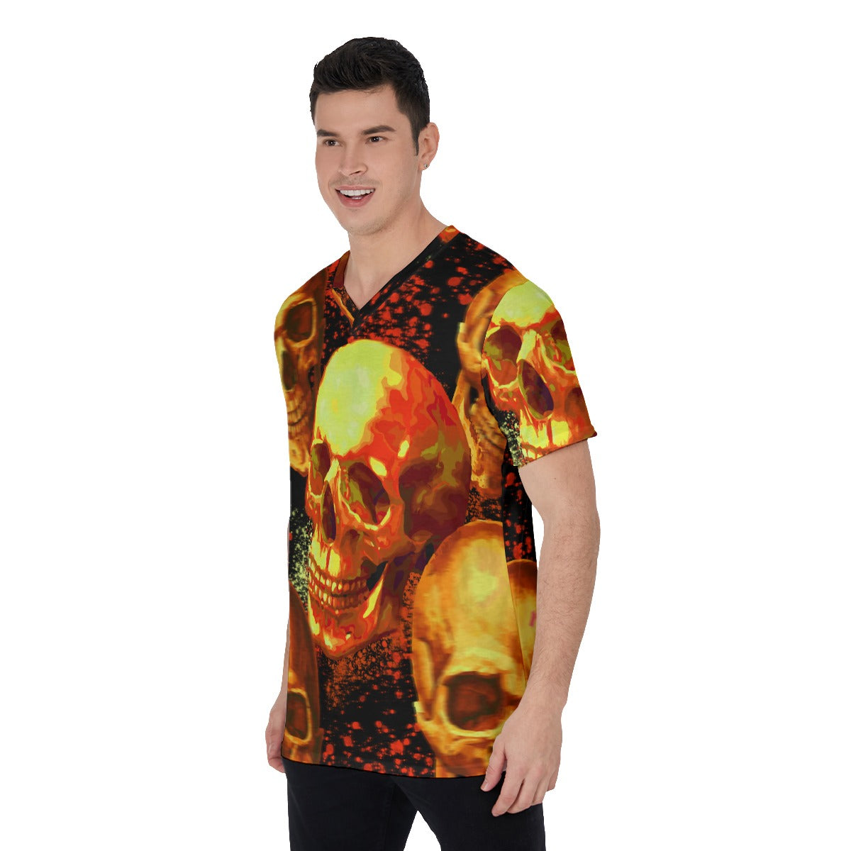 Halloween Day of the dead Horror V-Neck T-Shirt Ghost