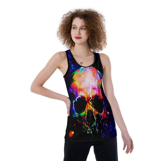 Halloween Day of the dead Gothic Women's Back Hollow Tank Top