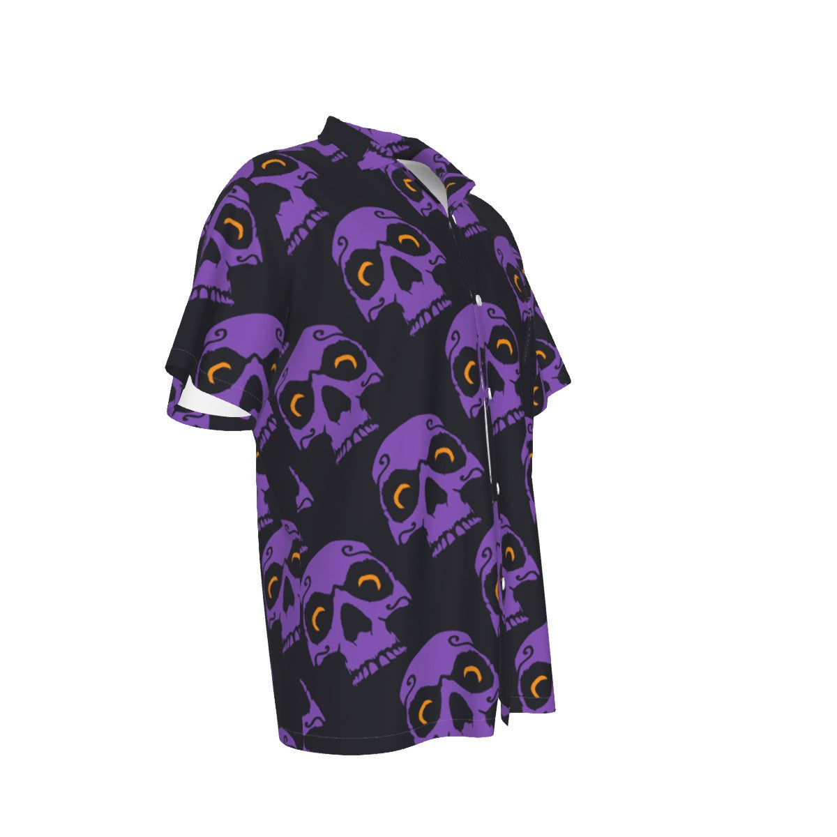 Halloween Evil Horror Skull Men's Hawaiian Shirt With Pocket