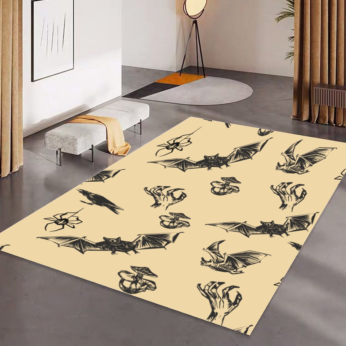 Halloween Mexican skull Horror Foldable Rectangular Floor Mat