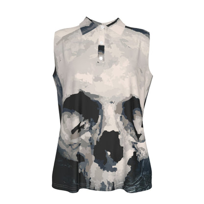 Halloween Calavera Gothic Women's Sleeveless POLO Shirt