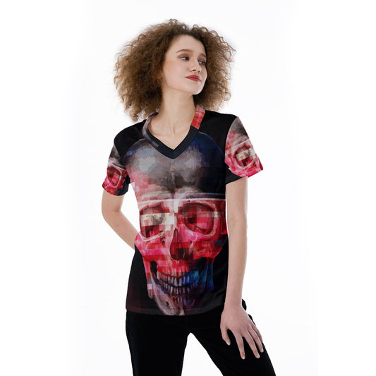 Halloween Mexican skull Day of the dead V-neck Women's T-shirt
