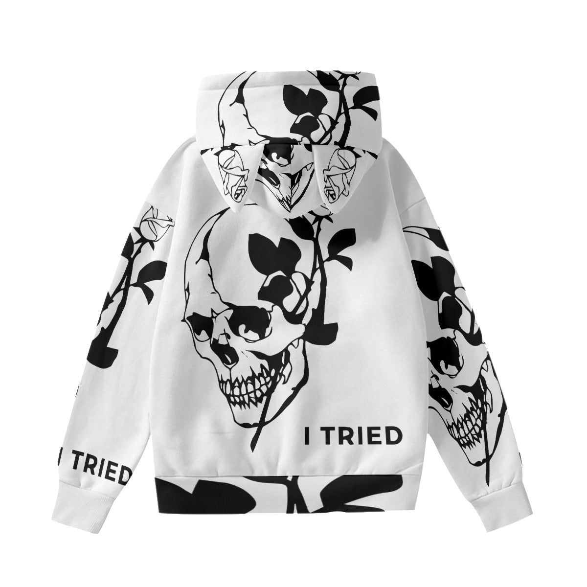Halloween Mexican skull Gothic Women’s Hoodie With Decorative Ears