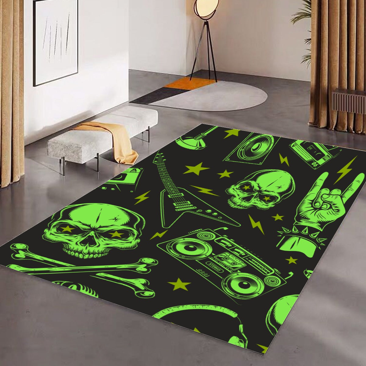 Halloween Mexican skull Foldable Rectangular Floor Mat