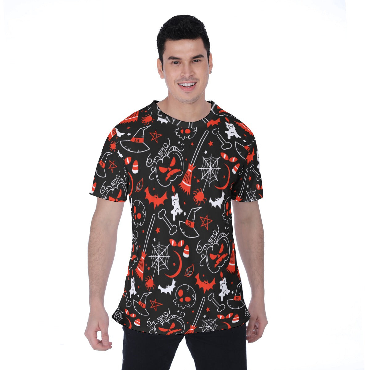 Halloween Mexican skull Skeleton Horror Men's T-shirt | Birdseye