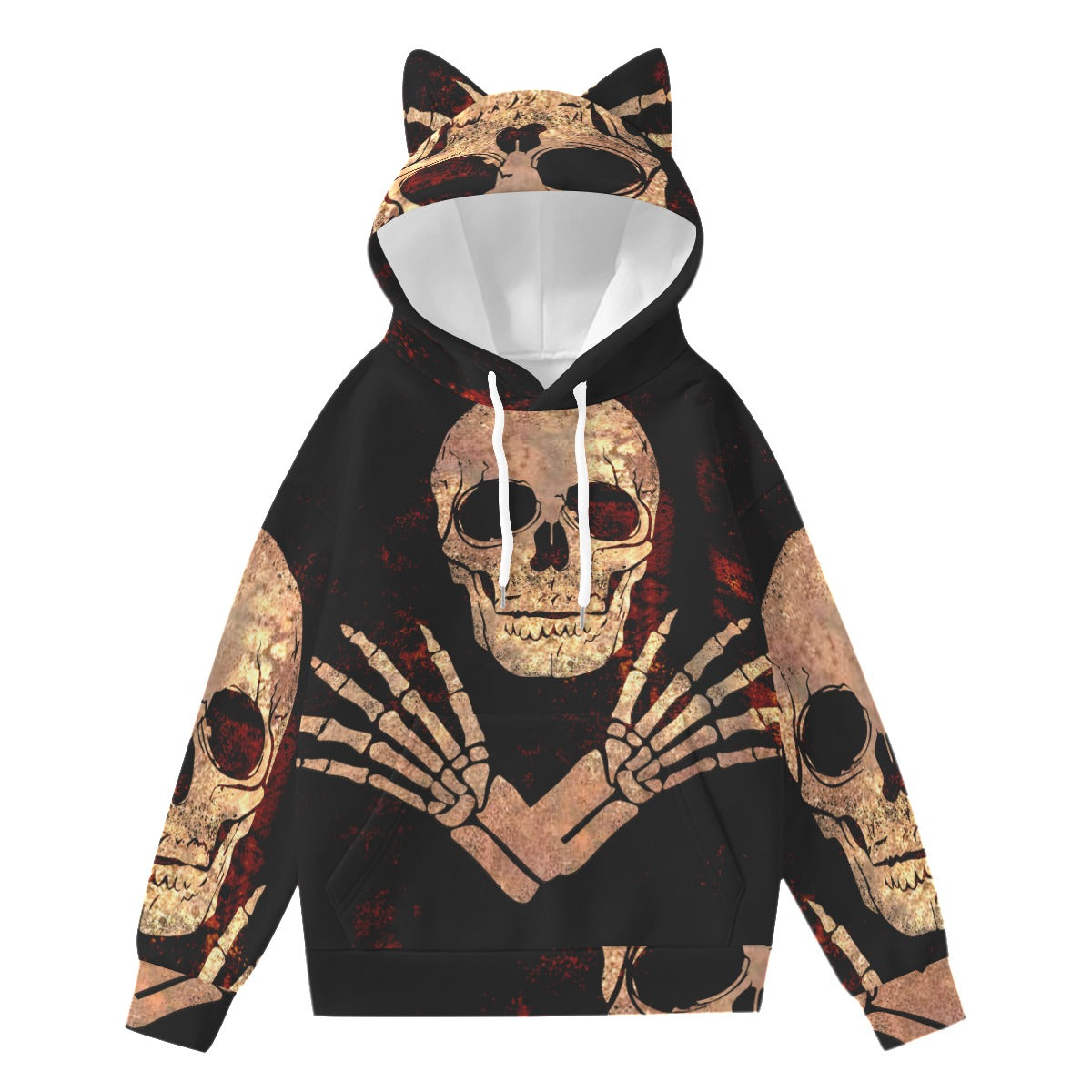 Halloween Day of the dead Horror Evil Women’s Hoodie With Decorative Ears