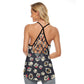 Halloween Skeleton Day of the dead Women's Criss-Cross Open Back Tank Top