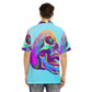 Halloween Mexican skull Calavera Men's Hawaiian Shirt With Button Closure Grim reaper