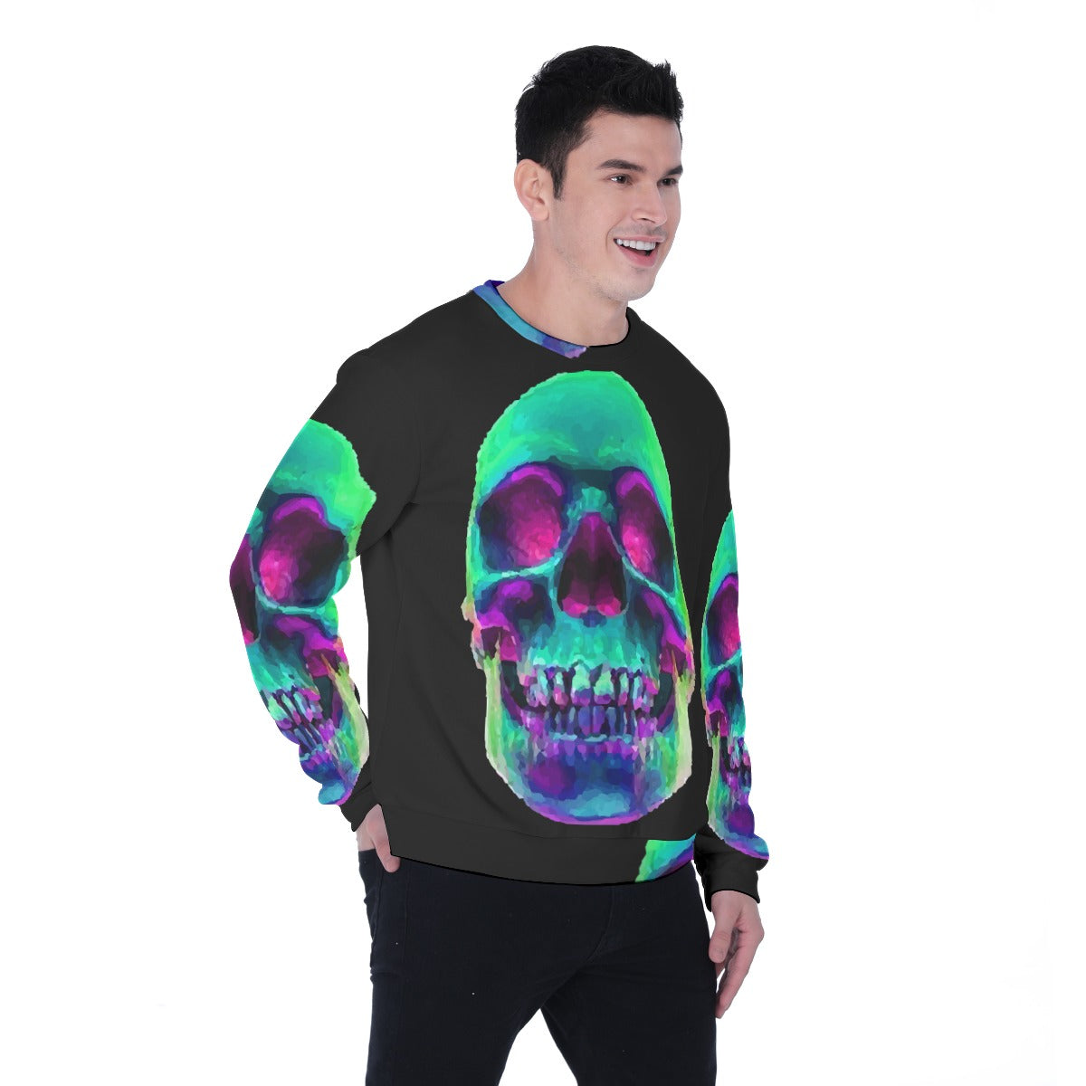 Halloween Mexican skull Day of the dead Men's Heavy Fleece Sweatshirt