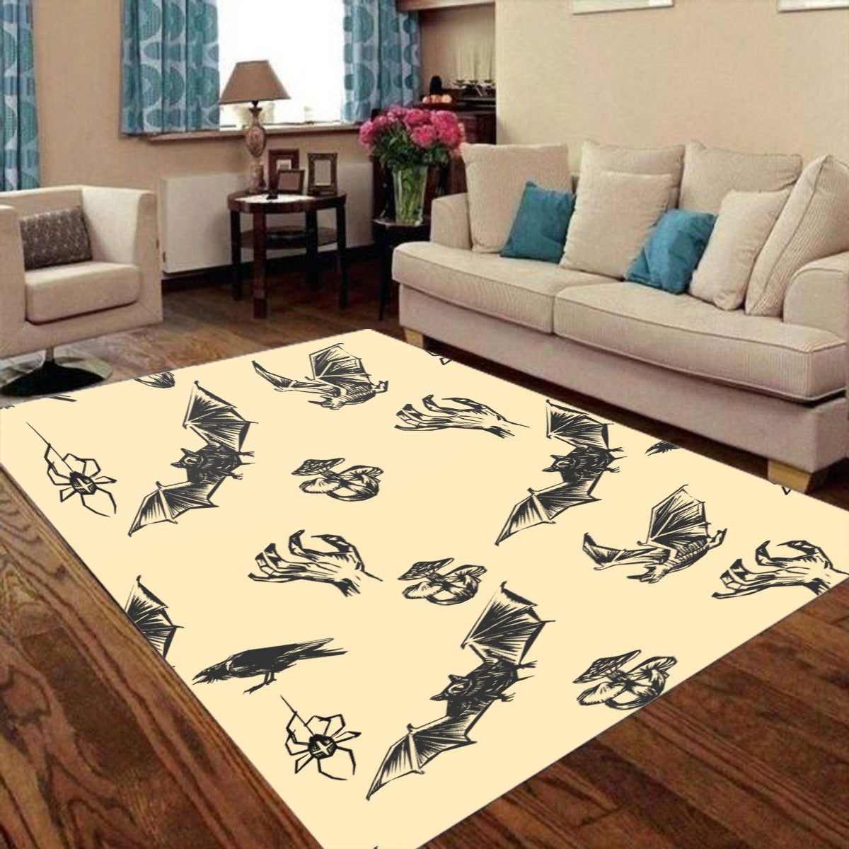 Halloween Mexican skull Horror Foldable Rectangular Floor Mat