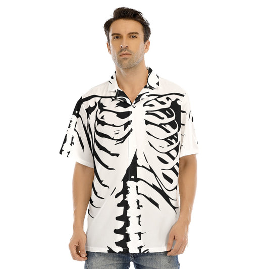 Gothic Halloween Men's Hawaiian Shirt With Button Closure