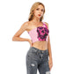 Halloween Gothic Mexican skull Women's One-Shoulder Cropped Top Ghost