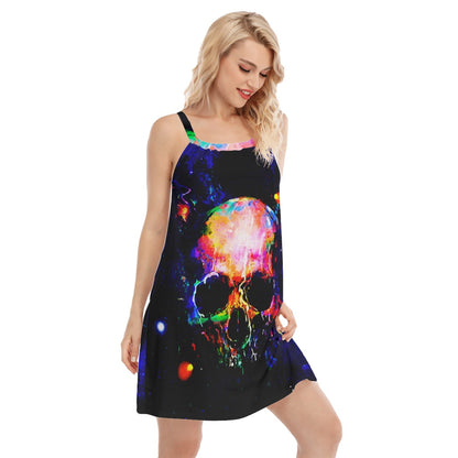 Halloween Calavera Evil Horror Women's Sleeveless Cami Dress