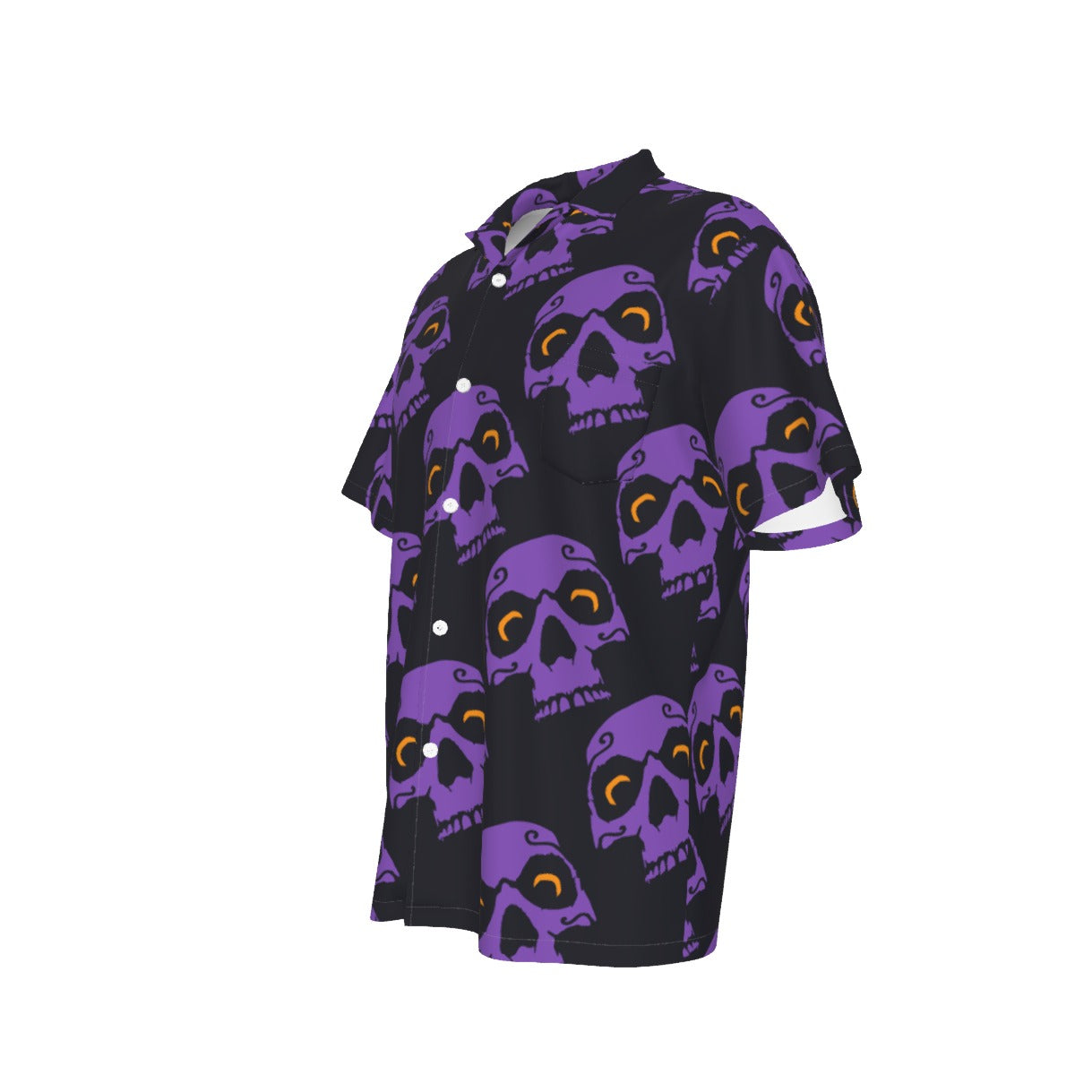 Halloween Evil Horror Skull Men's Hawaiian Shirt With Pocket