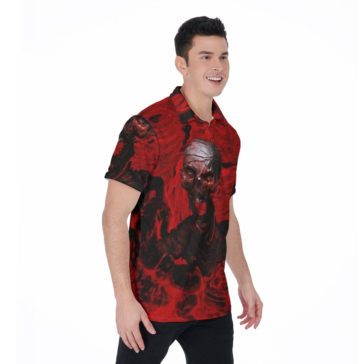 Halloween Calavera Evil Men's Polo Shirt Day of the dead