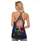 Halloween Skull Calavera Women's Criss-Cross Open Back Tank Top