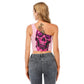 Halloween Gothic Mexican skull Women's One-Shoulder Cropped Top Ghost