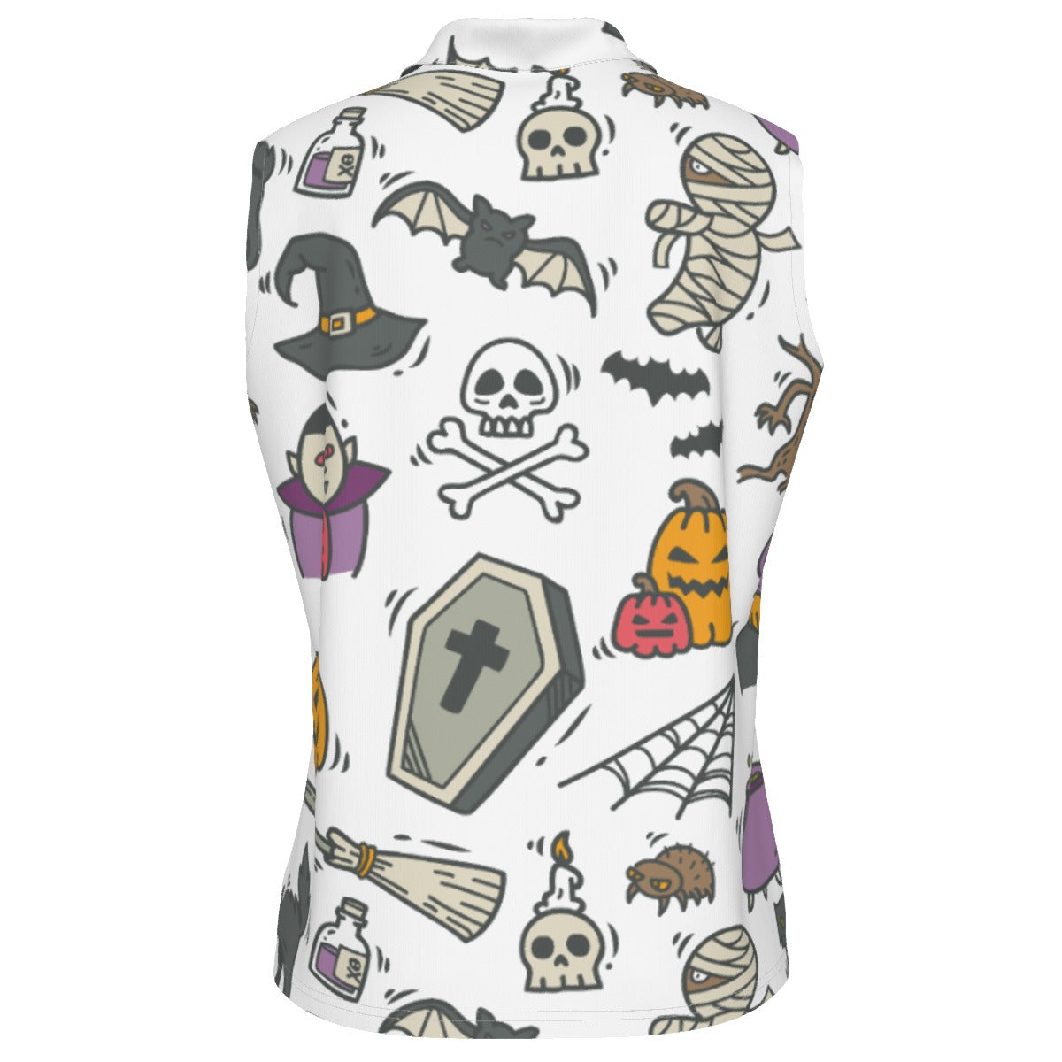 Halloween Mexican skull Gothic Women's Sleeveless POLO Shirt