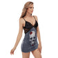 Halloween Mexican skull Calavera Evil Women's Back Straps Cami Dress With Lace