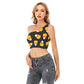 Halloween Day of the dead Calavera Horror Women's One-Shoulder Cropped Top